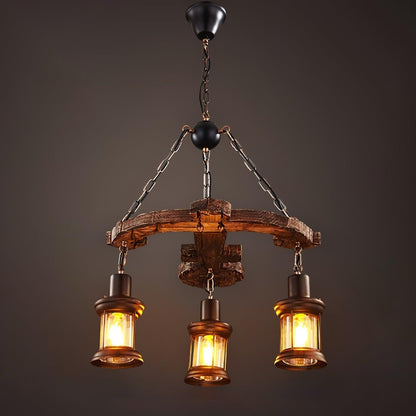 Nautical Industrial Style Wooden Chandelier Position 22