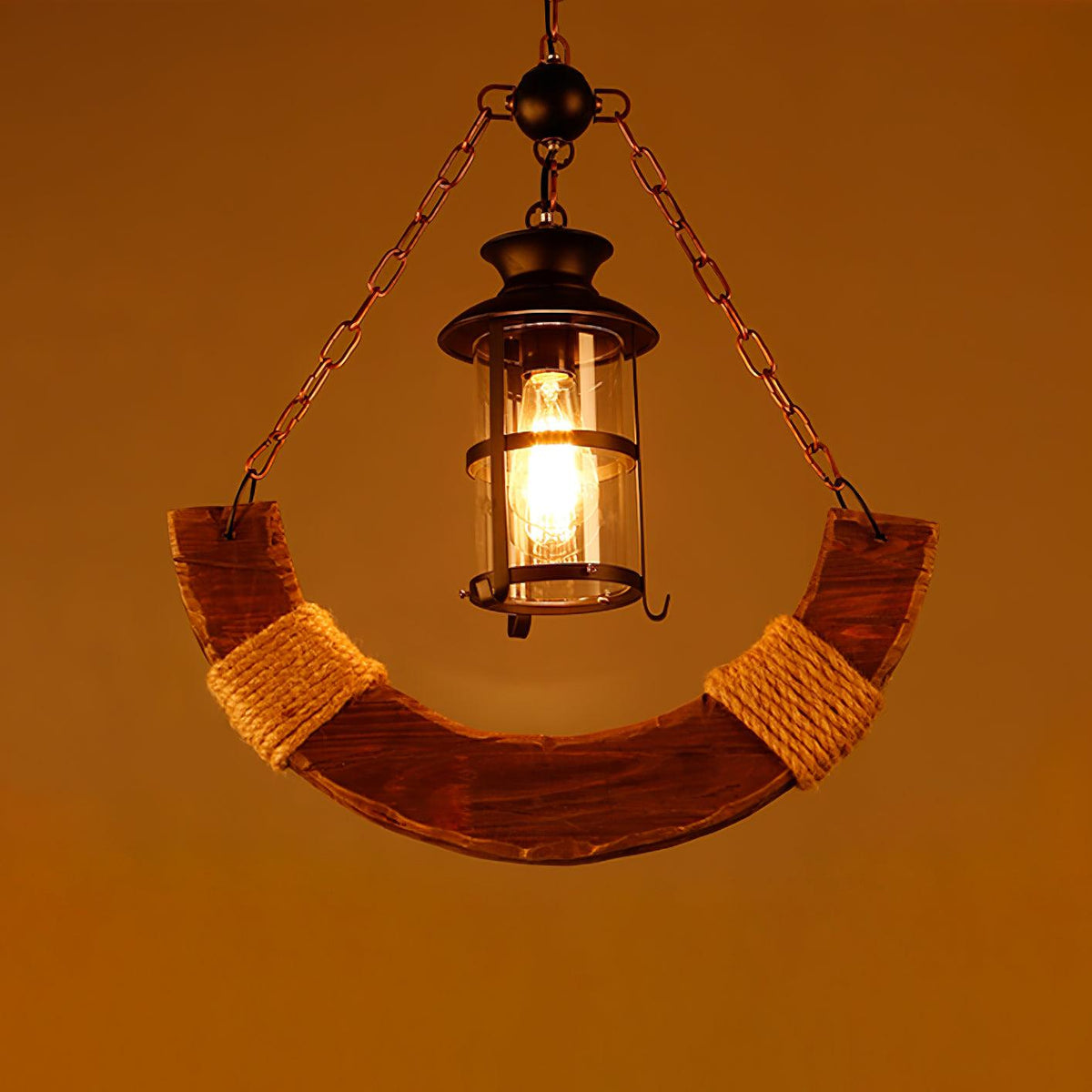 Nautical Industrial Style Wooden Chandelier Position 25