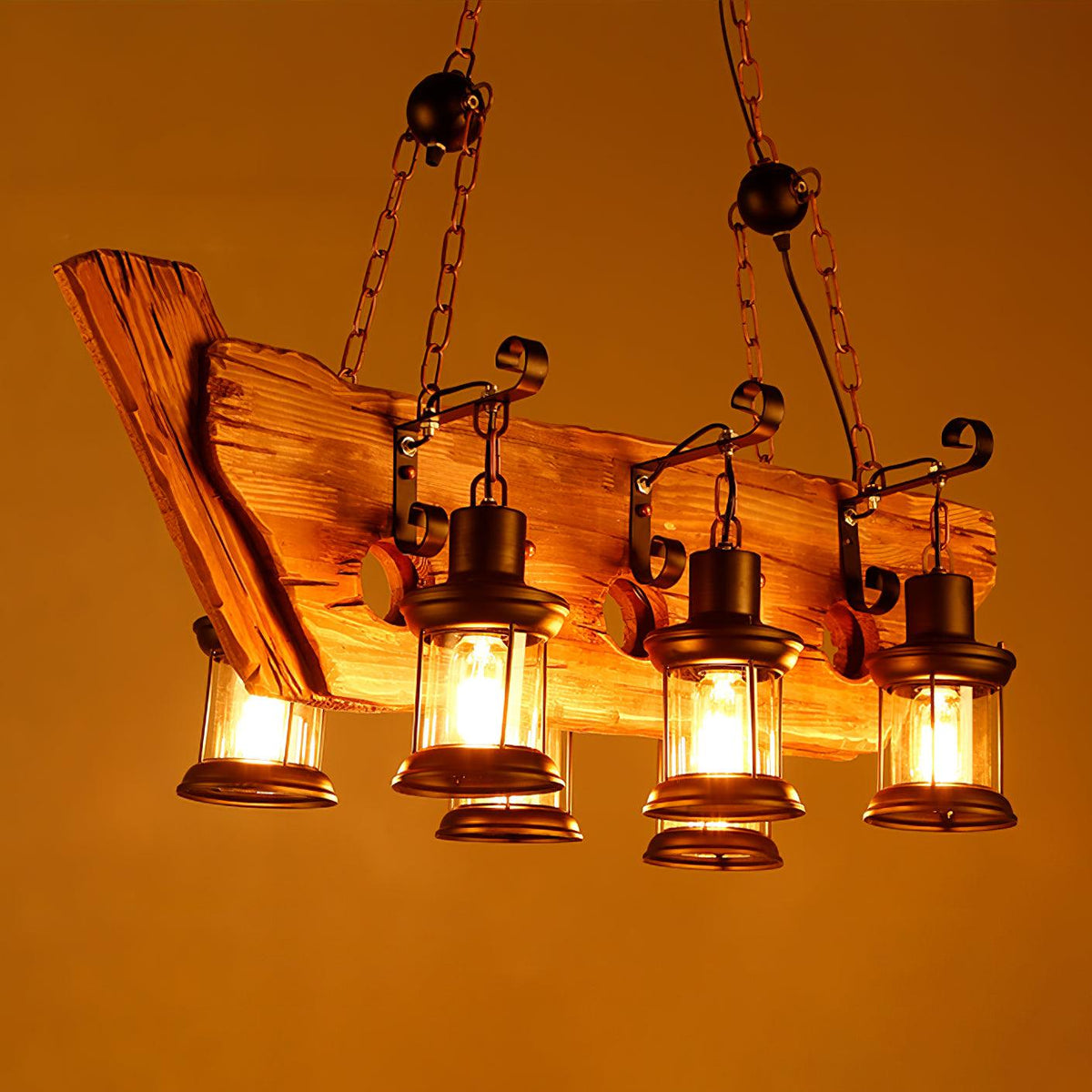 Nautical Industrial Style Wooden Chandelier Position 26