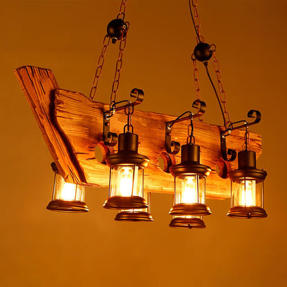 Nautical Industrial Style Wooden Chandelier Position 26