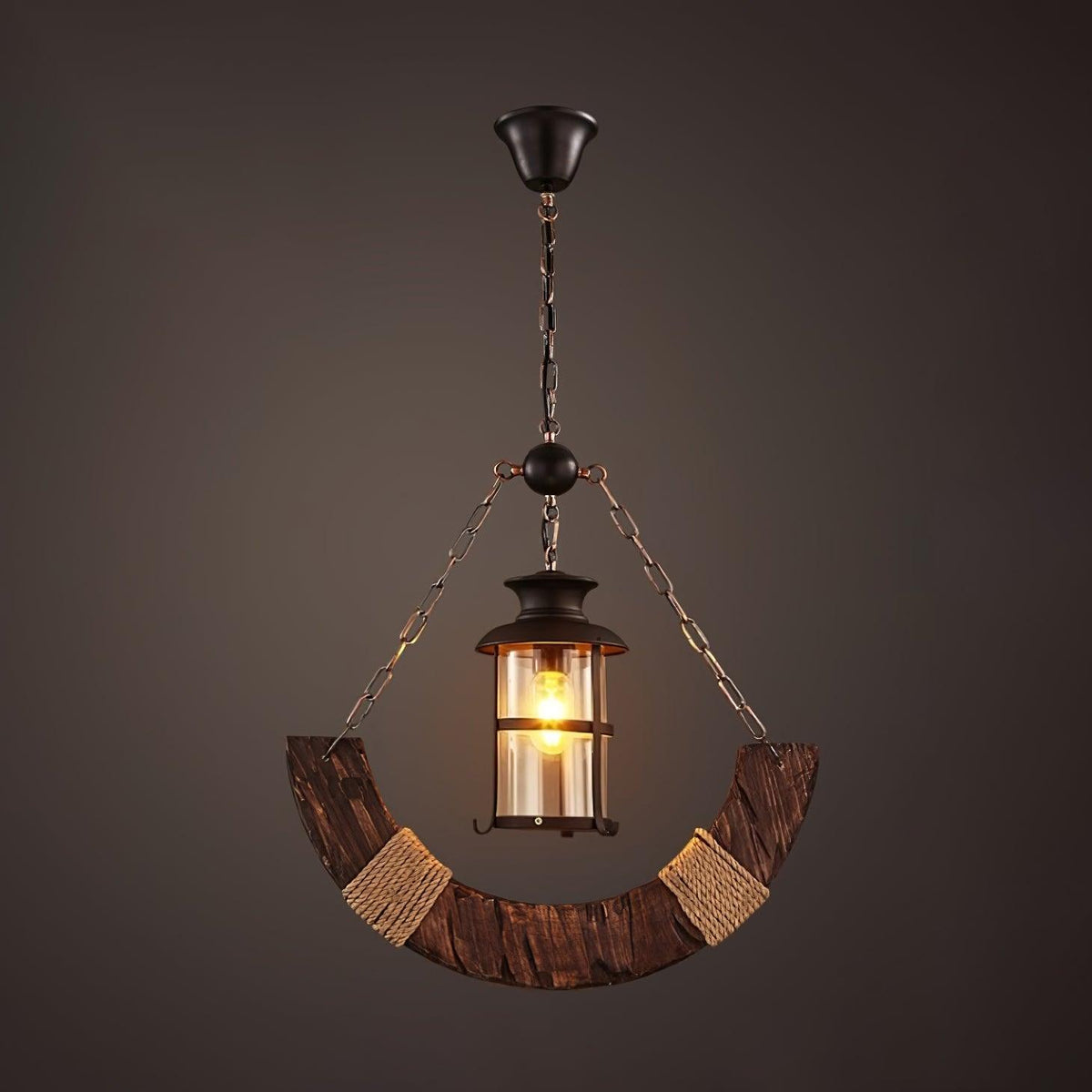 Nautical Industrial Style Wooden Chandelier Position 28