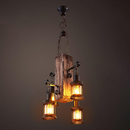 Nautical Industrial Style Wooden Chandelier Position 29