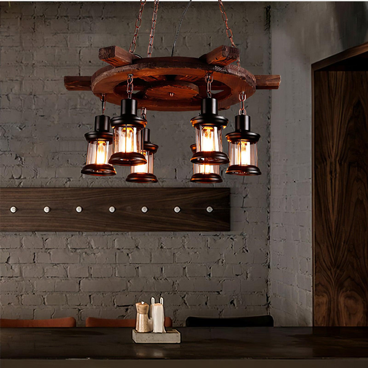 Nautical Industrial Style Wooden Chandelier Position 33