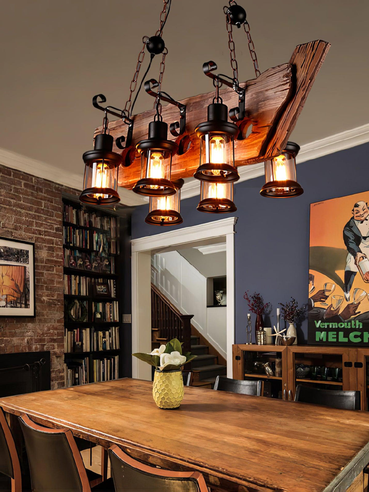 Nautical Industrial Style Wooden Chandelier Position 34