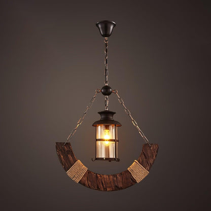 Nautical Industrial Style Wooden Chandelier Position 37