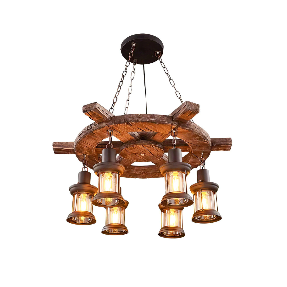 Nautical Industrial Style Wooden Chandelier Position 59