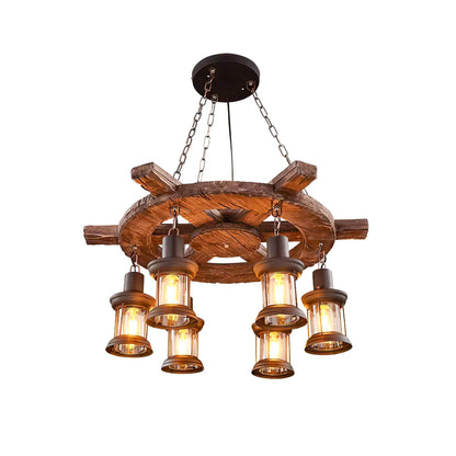 Nautical Industrial Style Wooden Chandelier Position 59