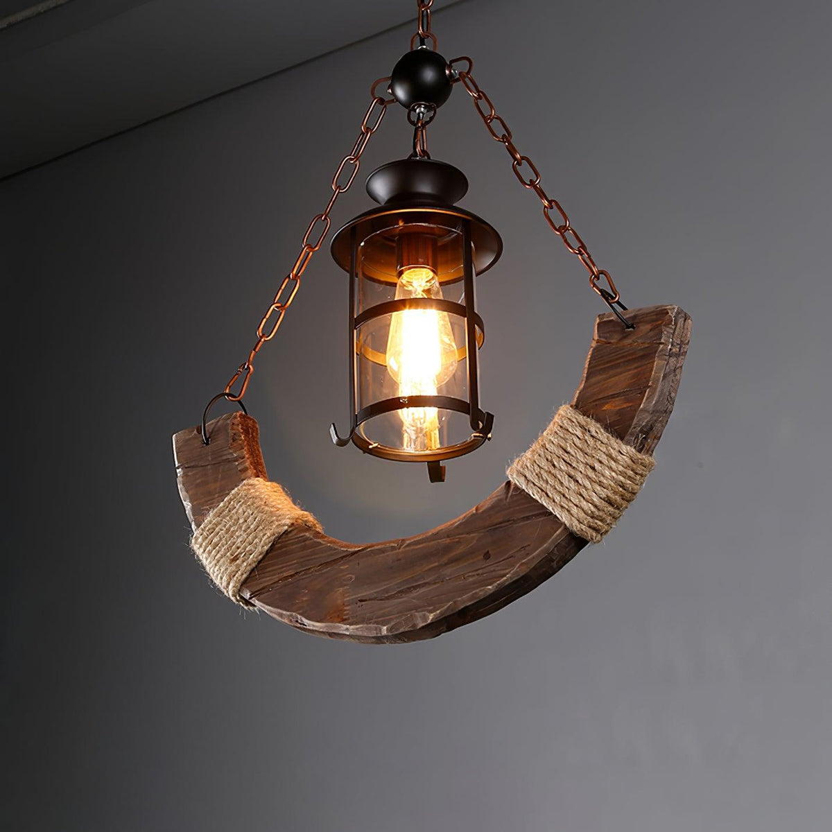 Nautical Industrial Style Wooden Chandelier Position 40