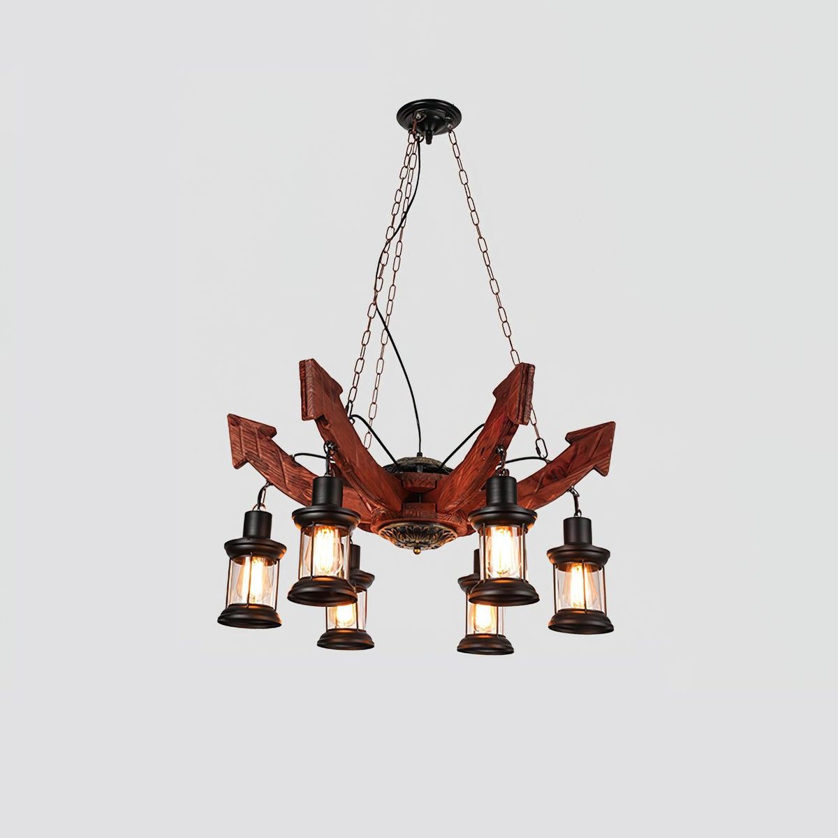 Nautical Industrial Style Wooden Chandelier Position 69