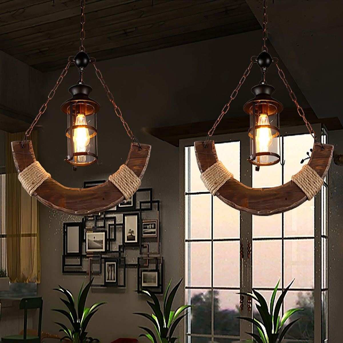 Nautical Industrial Style Wooden Chandelier Position 43