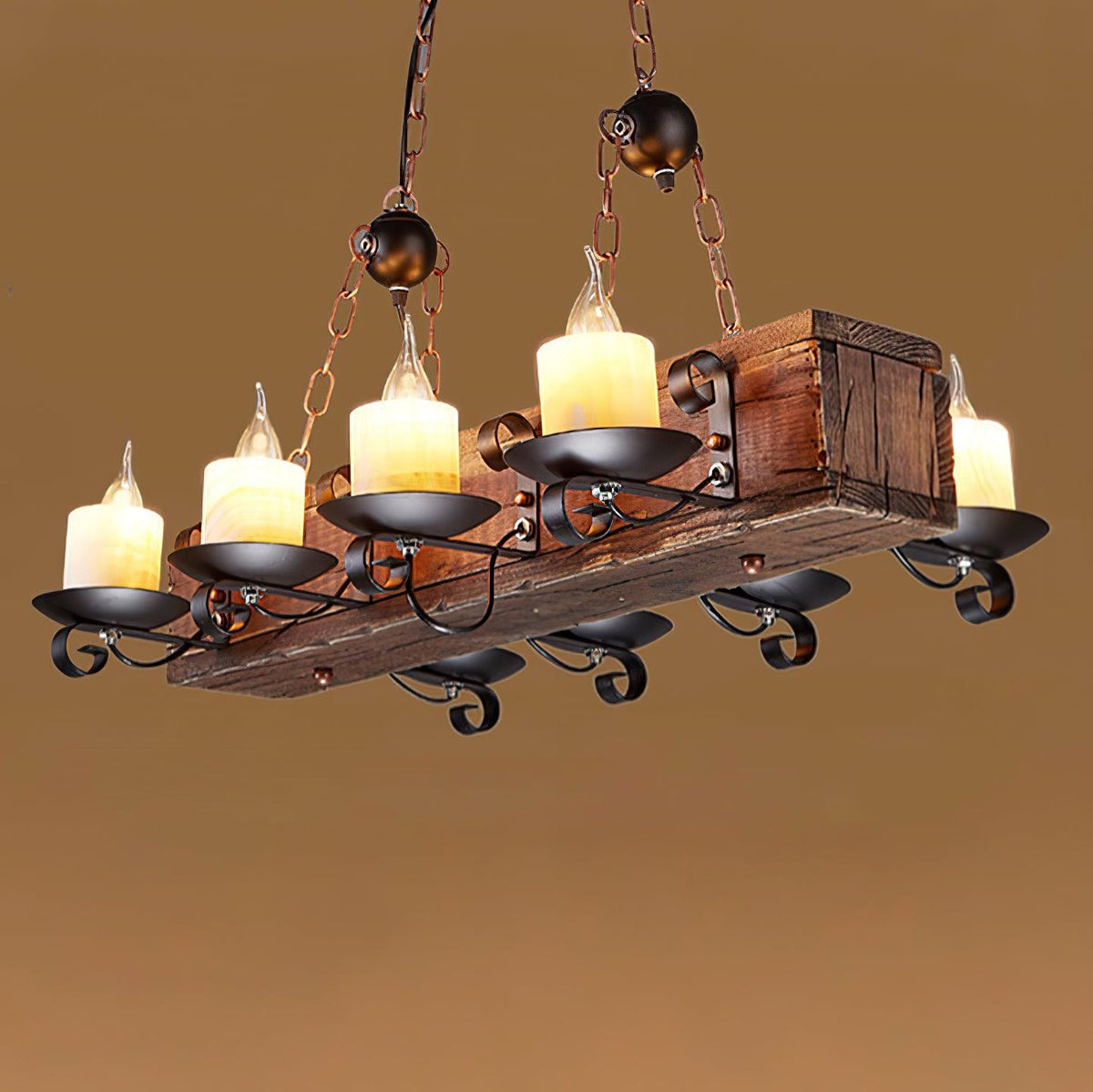 Nautical Industrial Style Wooden Chandelier Position 45