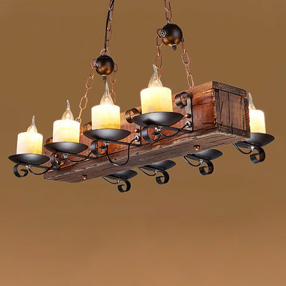 Nautical Industrial Style Wooden Chandelier Position 45