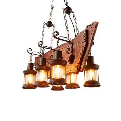 Nautical Industrial Style Wooden Chandelier Position 46