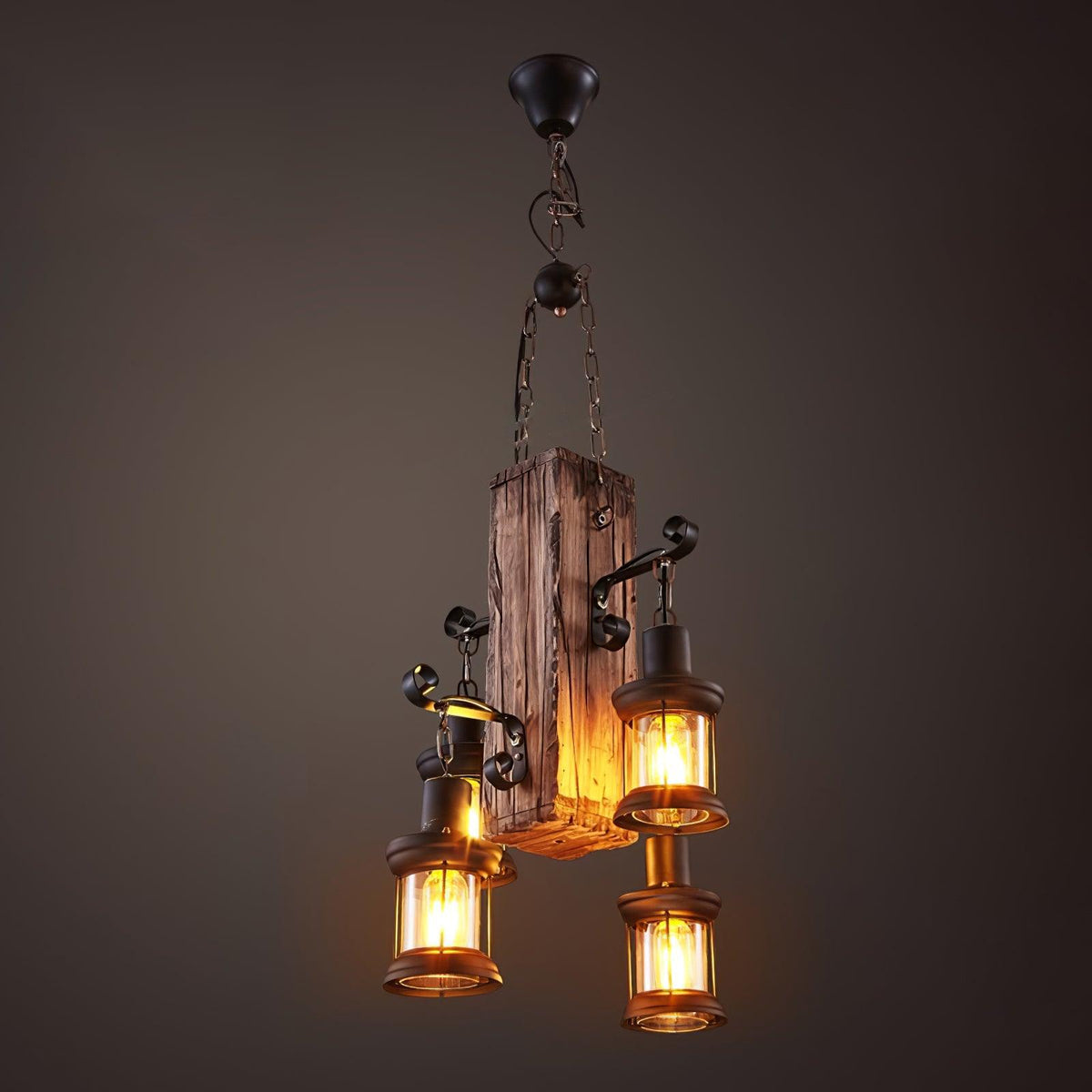 Nautical Industrial Style Wooden Chandelier Position 47