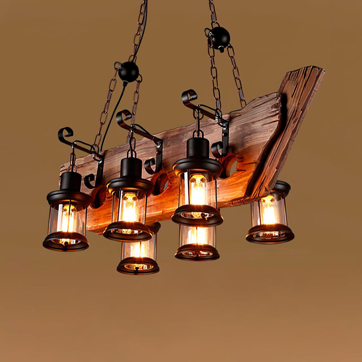 Nautical Industrial Style Wooden Chandelier Position 48