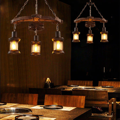 Nautical Industrial Style Wooden Chandelier Position 49