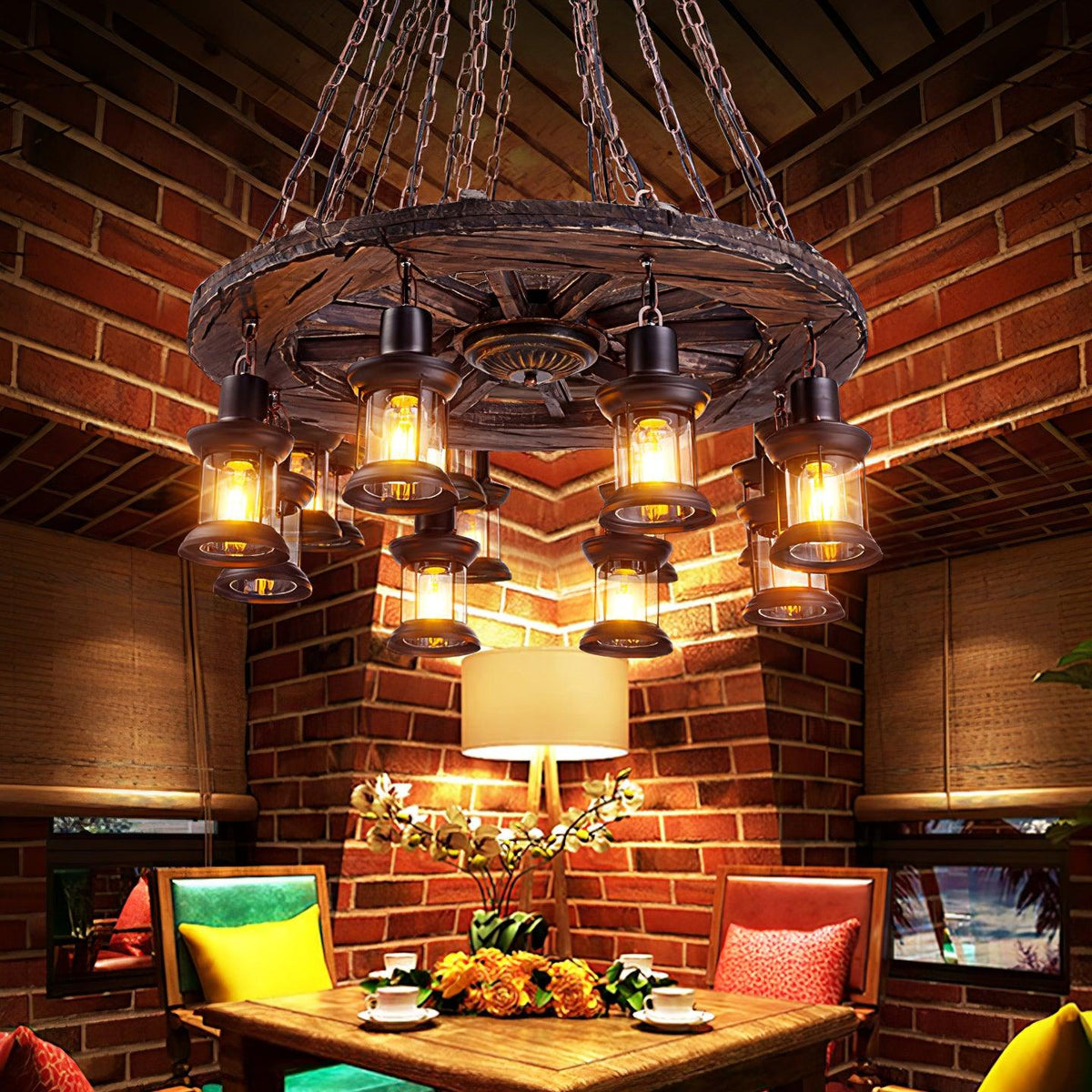 Nautical Industrial Style Wooden Chandelier Position 51