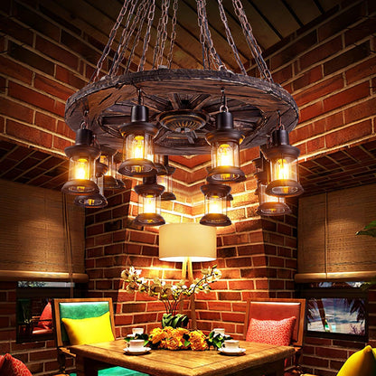 Nautical Industrial Style Wooden Chandelier Position 51