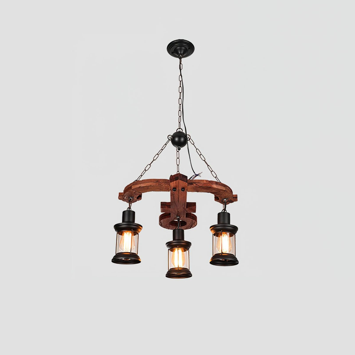 Nautical Industrial Style Wooden Chandelier Position 73