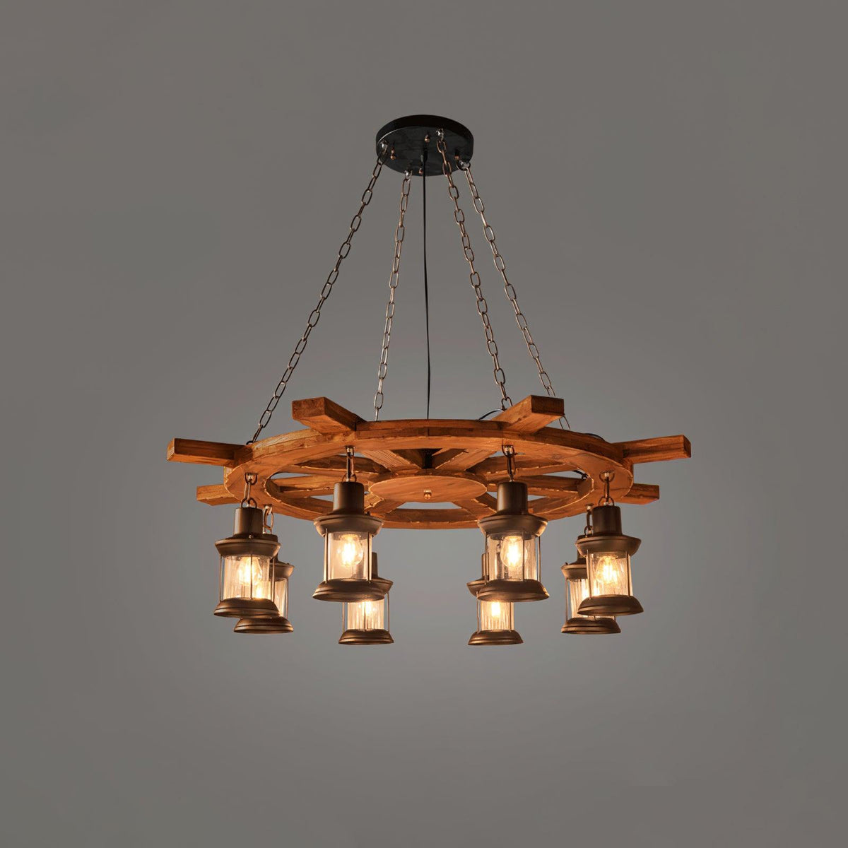 Nautical Industrial Style Wooden Chandelier Position 66
