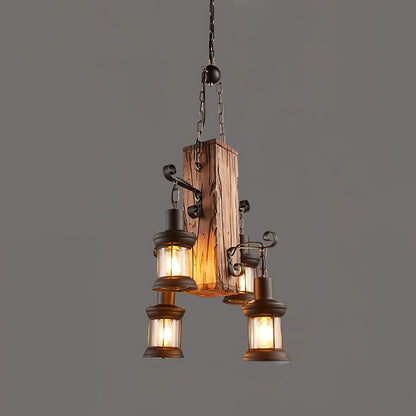 Nautical Industrial Style Wooden Chandelier Position 53