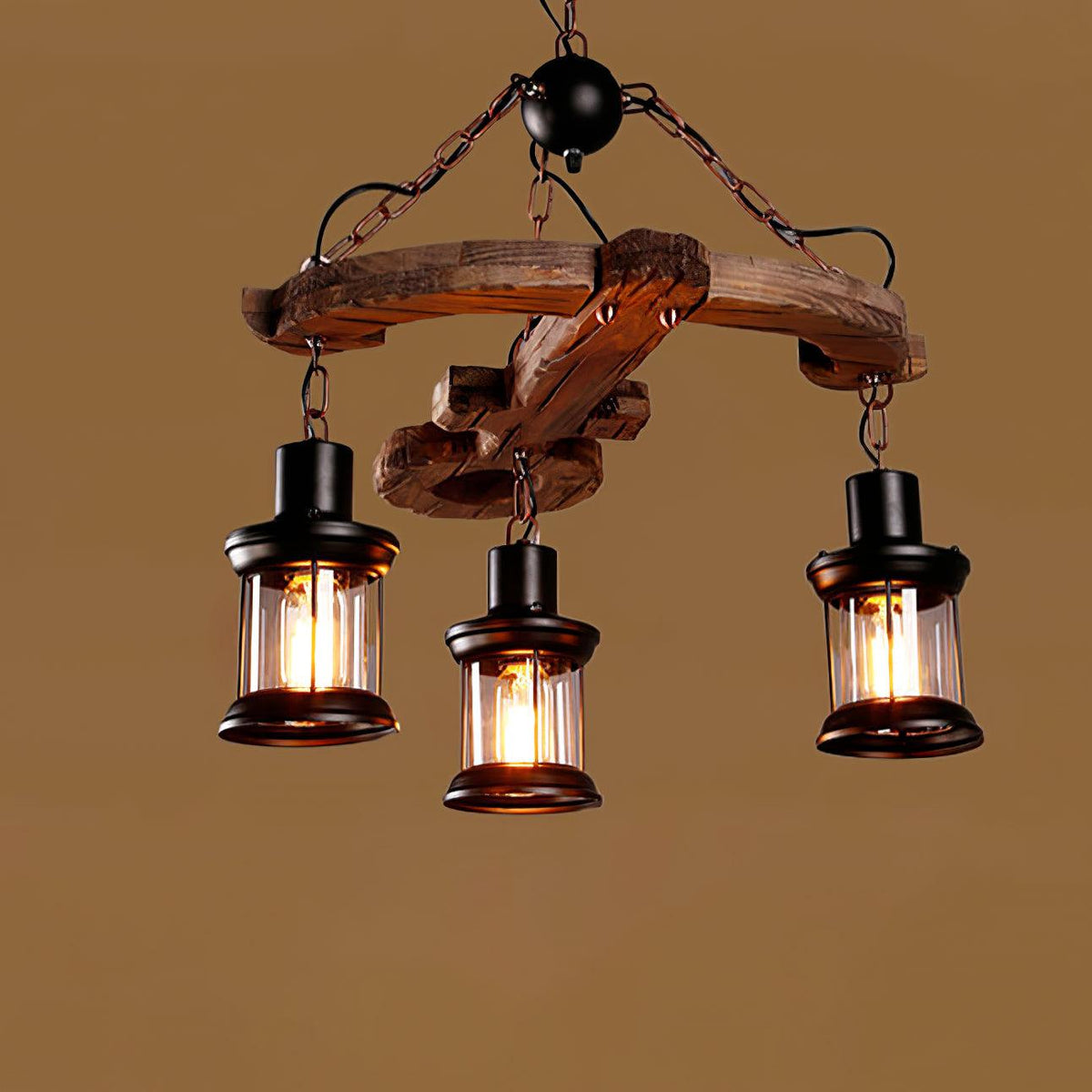 Nautical Industrial Style Wooden Chandelier Position 27