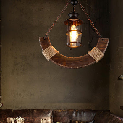 Nautical Industrial Style Wooden Chandelier Position 57