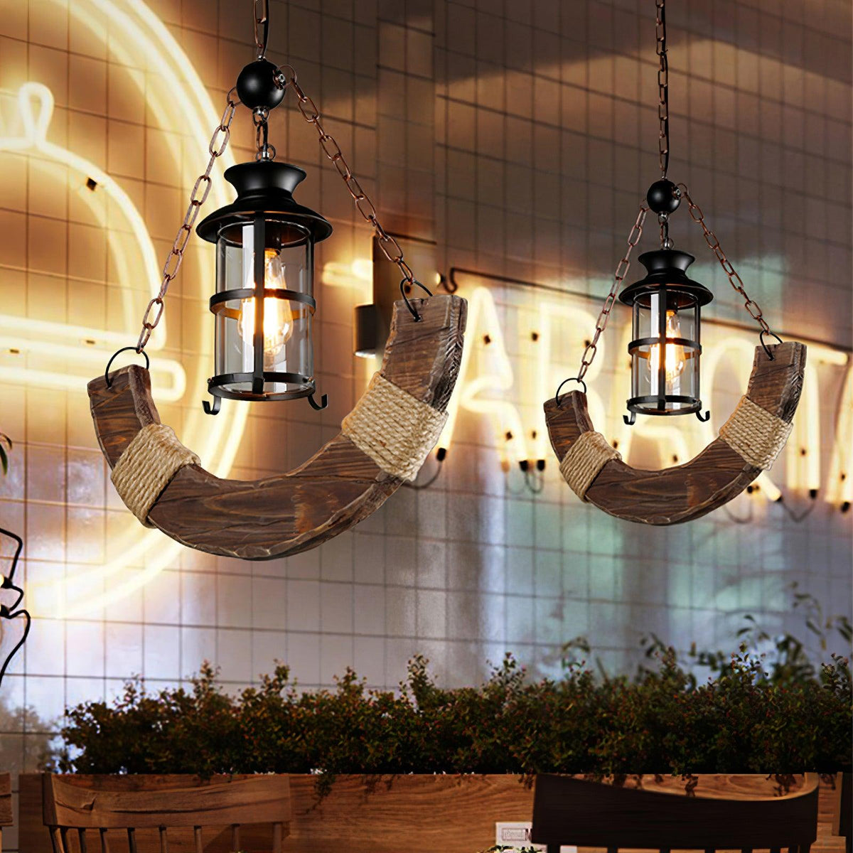 Nautical Industrial Style Wooden Chandelier Position 58