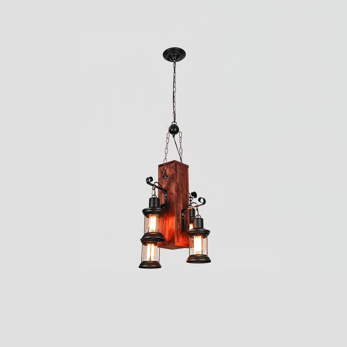 Nautical Industrial Style Wooden Chandelier Position 72