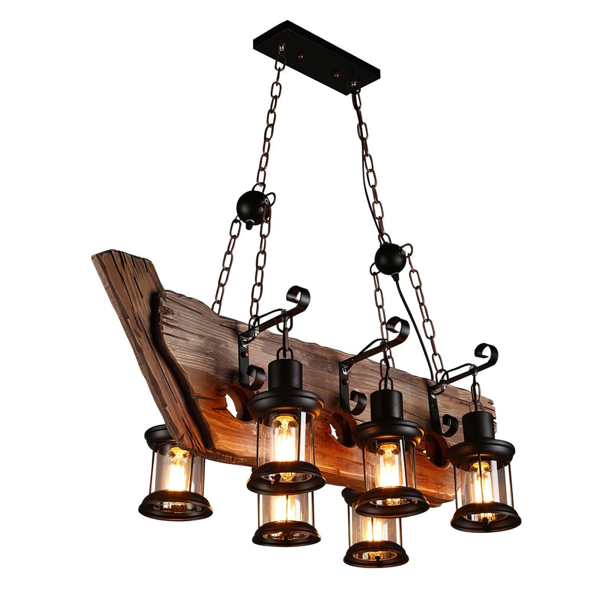 Nautical Industrial Style Wooden Chandelier Position 64