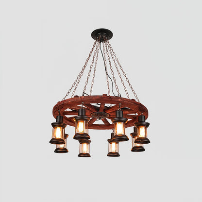 Nautical Industrial Style Wooden Chandelier Position 67