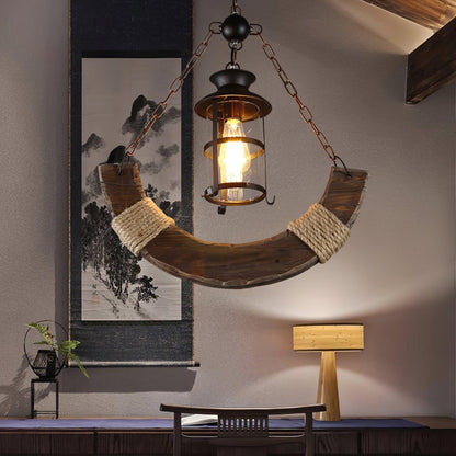 Nautical Industrial Style Wooden Chandelier Position 19