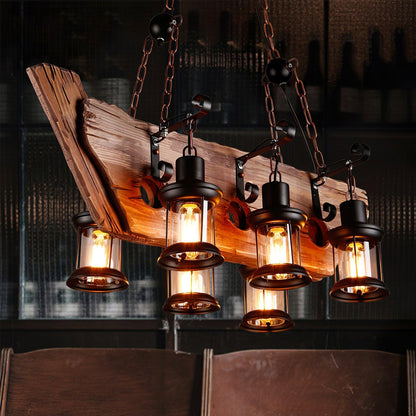 Nautical Industrial Style Wooden Chandelier Position 13