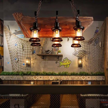 Nautical Industrial Style Wooden Chandelier Position 20