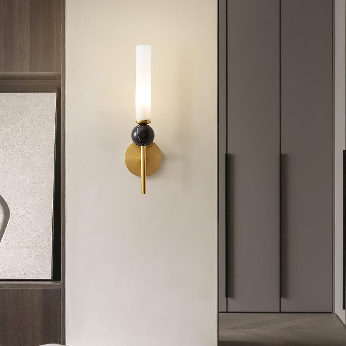 Marble Vertical Wall Lamp with Adjustable Brightness
