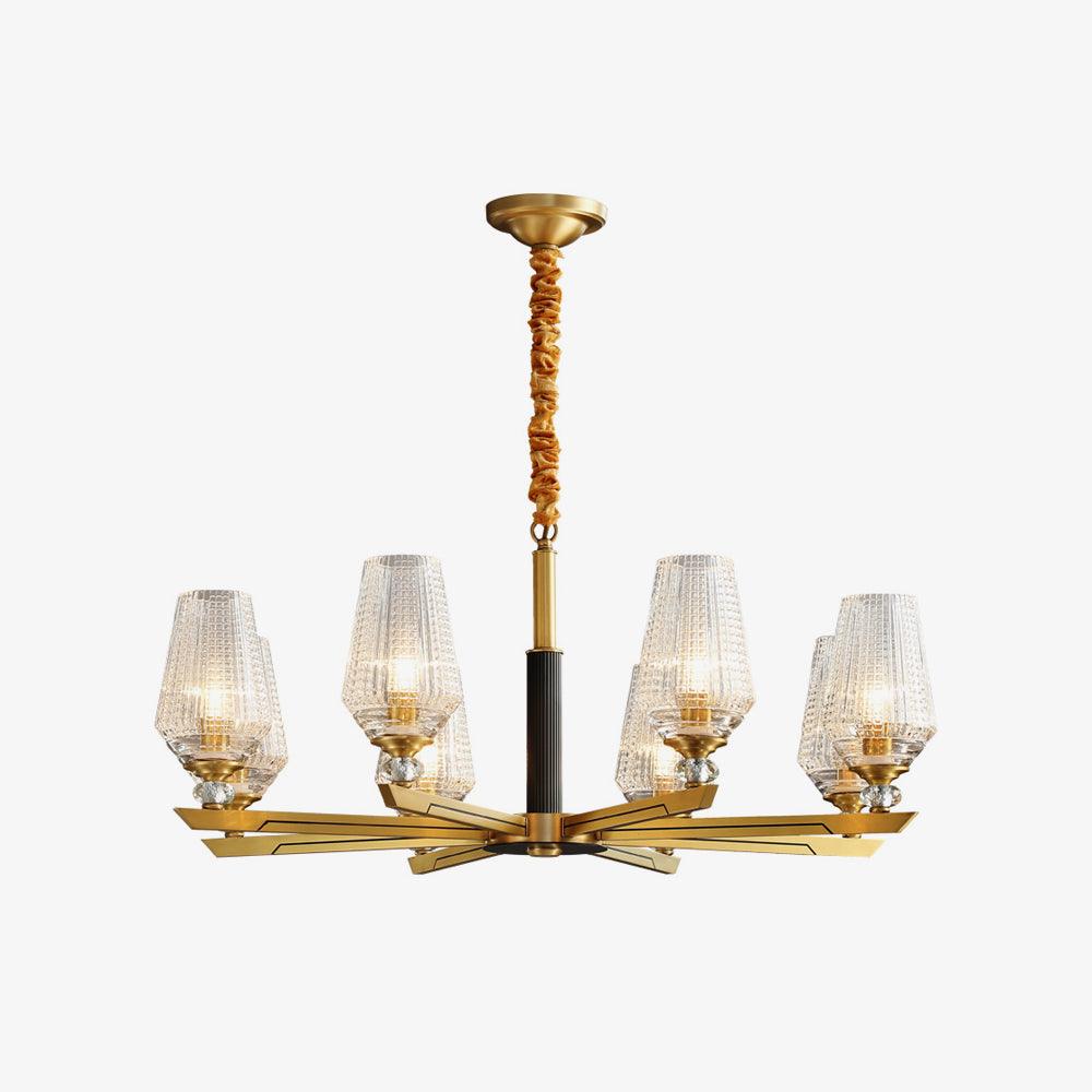 Brass Chandelier with Dimmable Lighting
