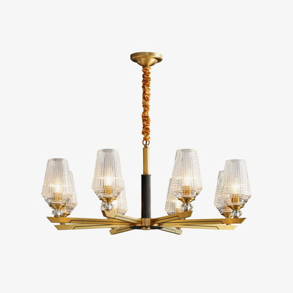 Brass Chandelier with Dimmable Lighting
