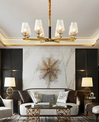 Brass Chandelier with Dimmable Lighting