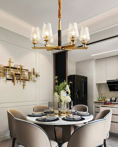 Brass Chandelier with Dimmable Lighting