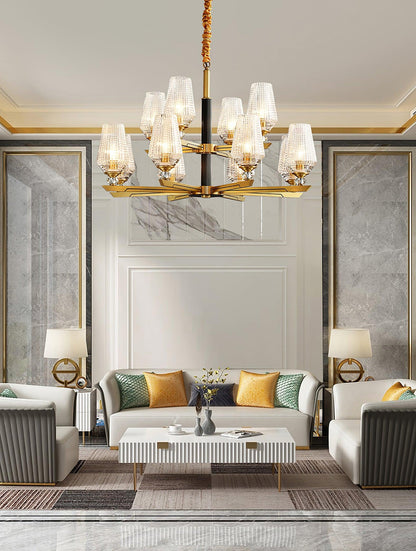 Brass Chandelier with Dimmable Lighting