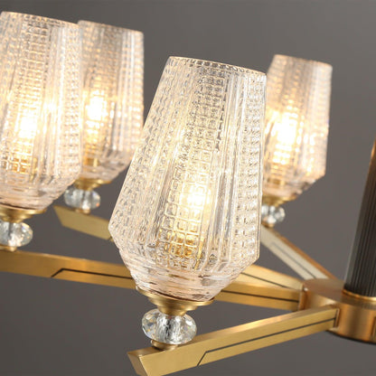 Brass Chandelier with Dimmable Lighting
