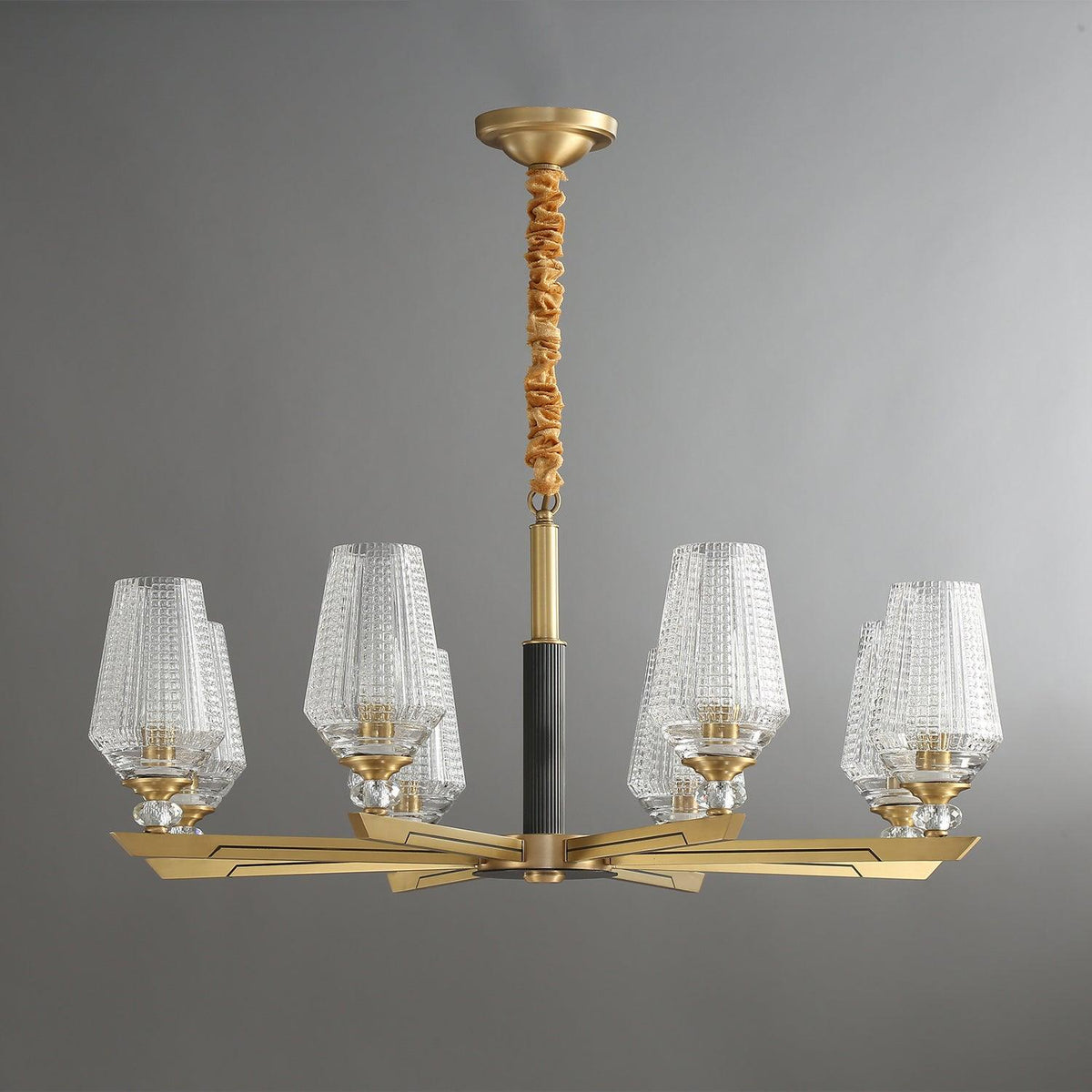 Brass Chandelier with Dimmable Lighting