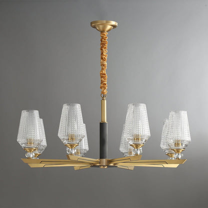 Brass Chandelier with Dimmable Lighting