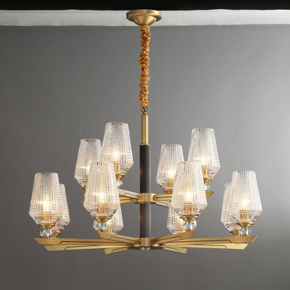 Brass Chandelier with Dimmable Lighting — detail view