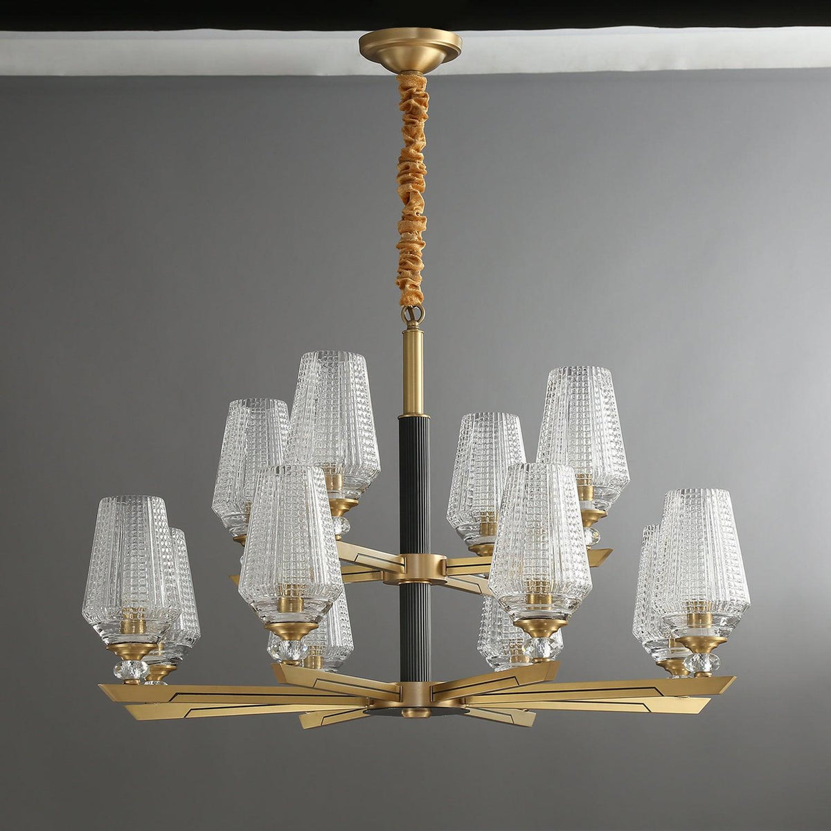 Brass Chandelier with Dimmable Lighting