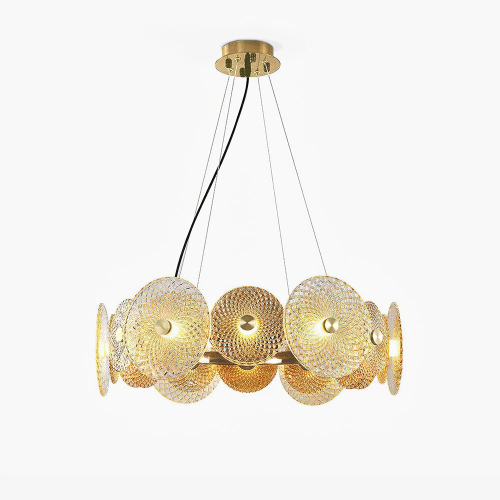 Crystal Chandelier with Dimmable Lighting — side view