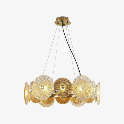 Crystal Chandelier with Dimmable Lighting — front view