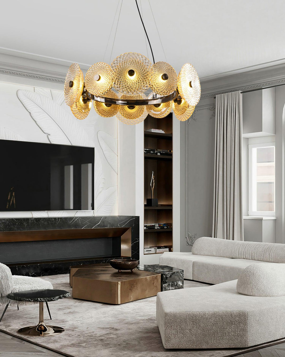 Crystal Chandelier with Dimmable Lighting