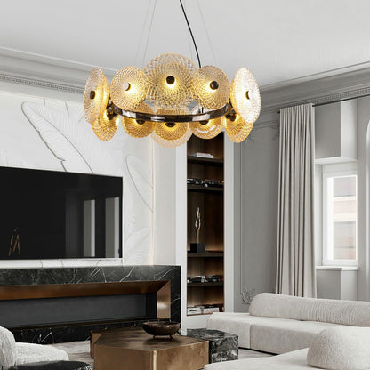 Crystal Chandelier with Dimmable Lighting — detail view