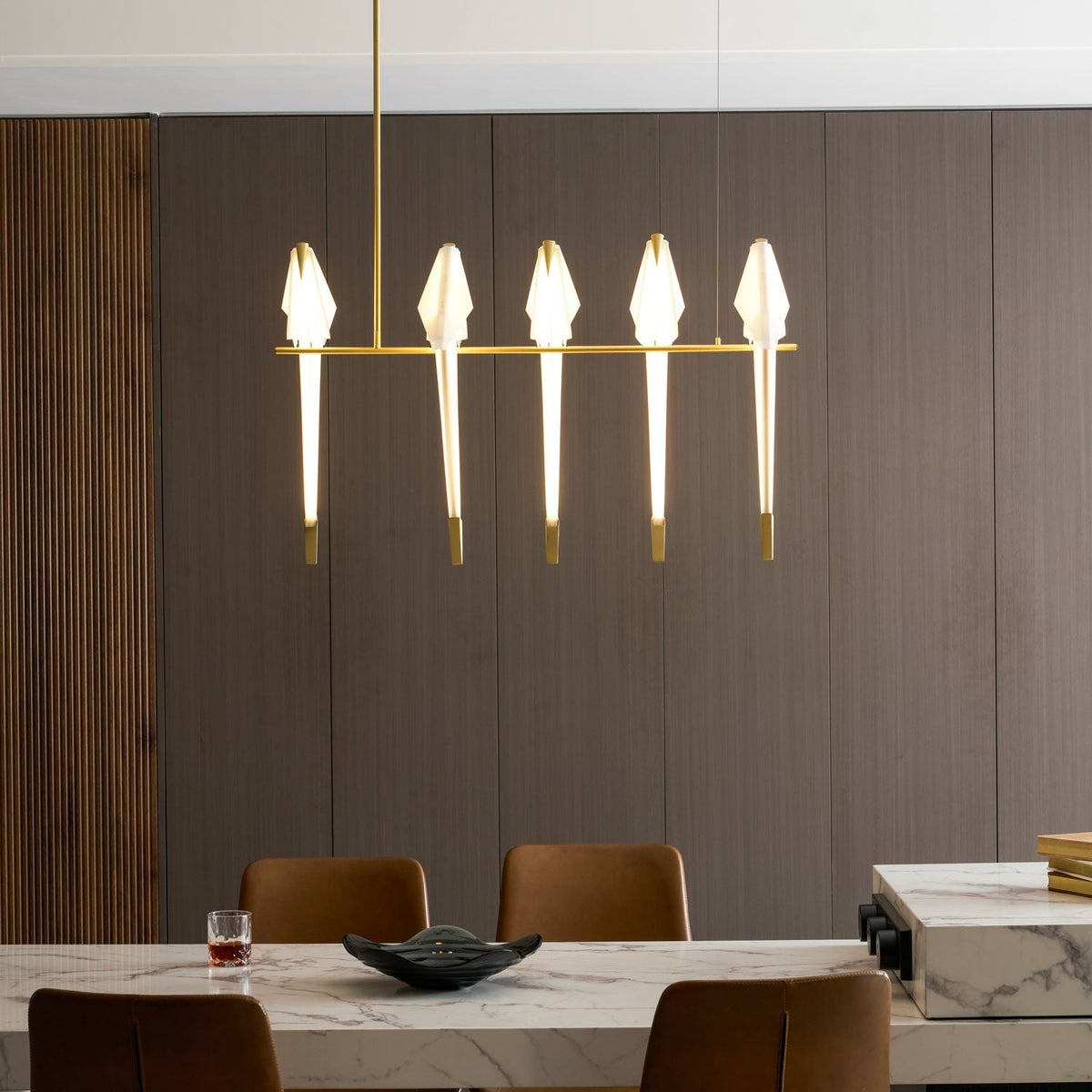 Paper Crane LED Chandelier with Warm Light